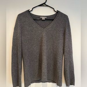 ANN TAYLOR grey cashmere sweater
